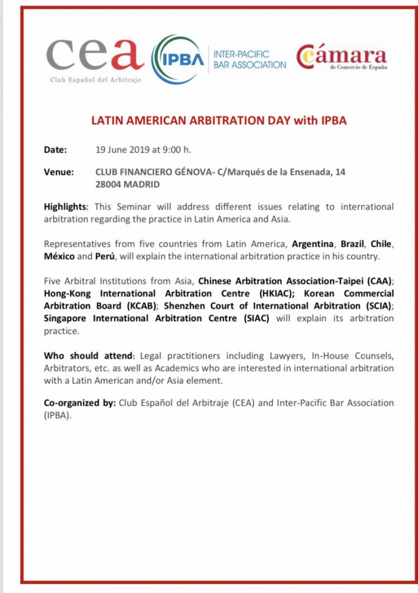 LATIN AMERICAN ARBIRATION DAY with IPBA